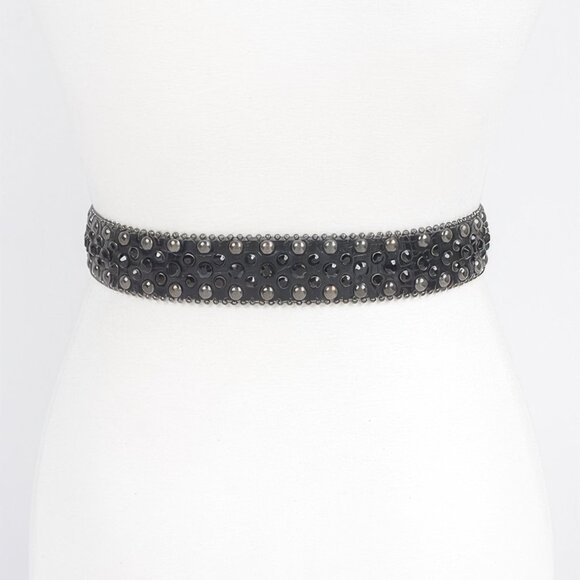 Rhinestone Metal Studded Multi Metal Belt